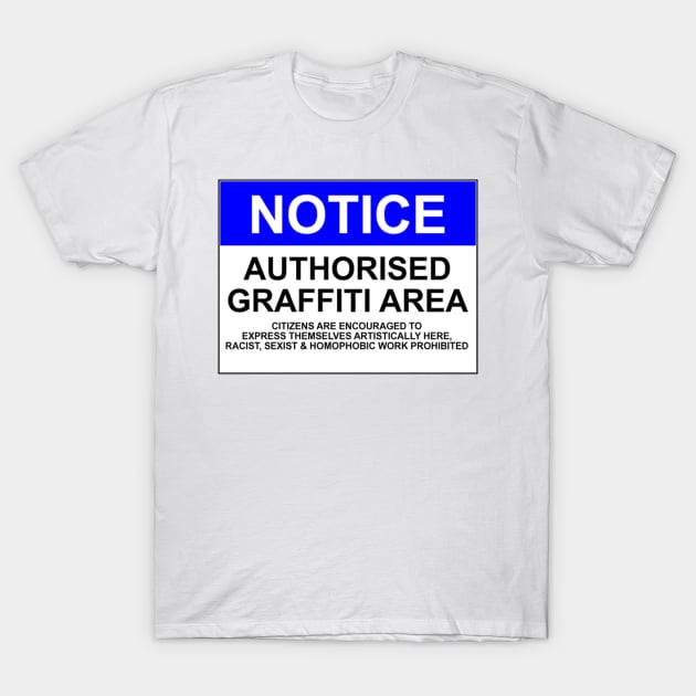 AUTHORISED GRAFFITI AREA T-Shirt by wanungara